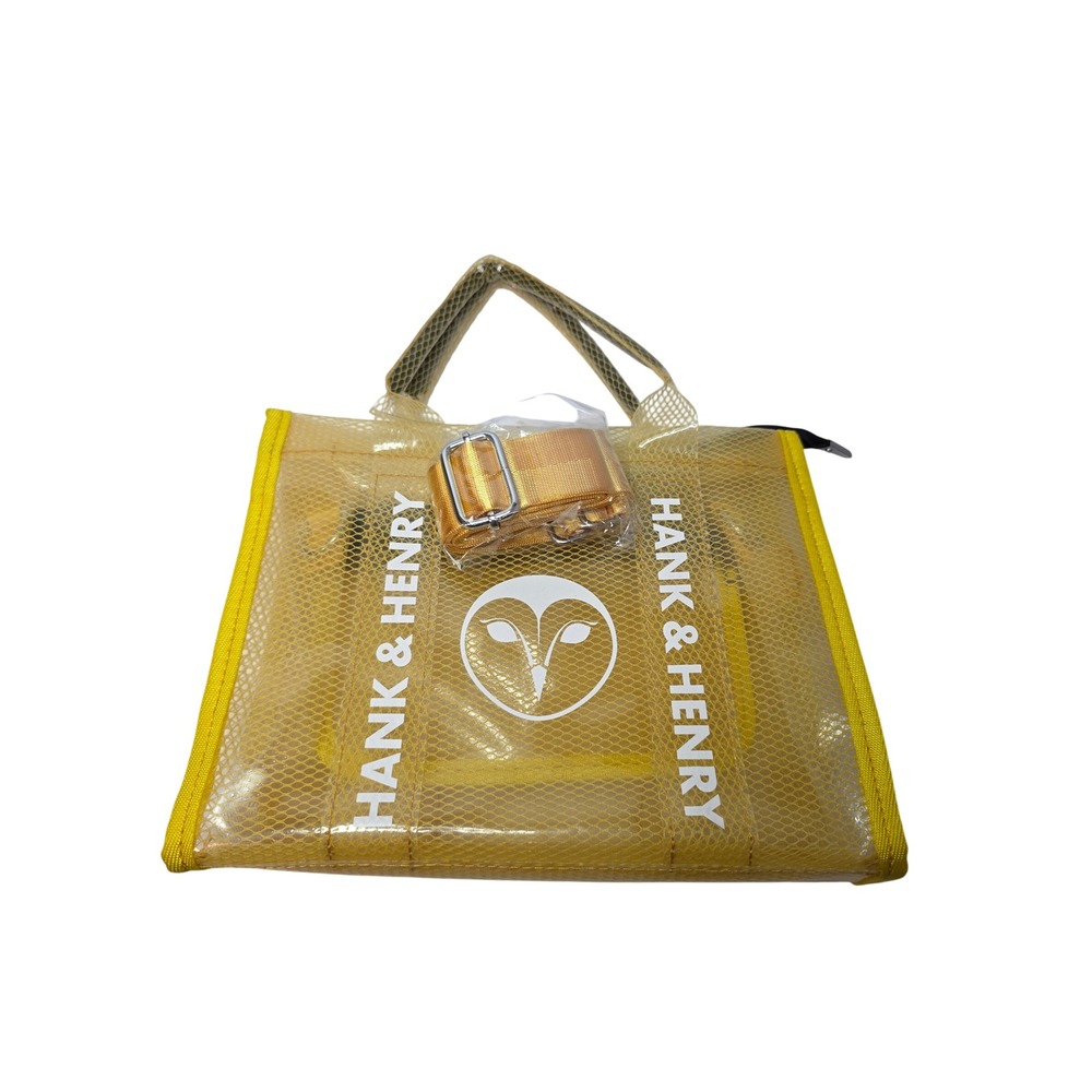 Hank & Henry YellowClear Mesh ToteBag Crossbody ZipperTop LogoHandbag
Stylish